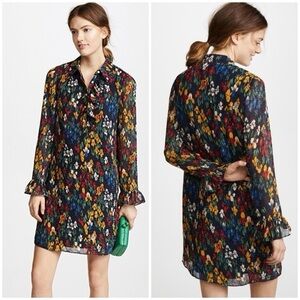 Tory Burch Livia Iris Garden Printed Long-Sleeve Dress